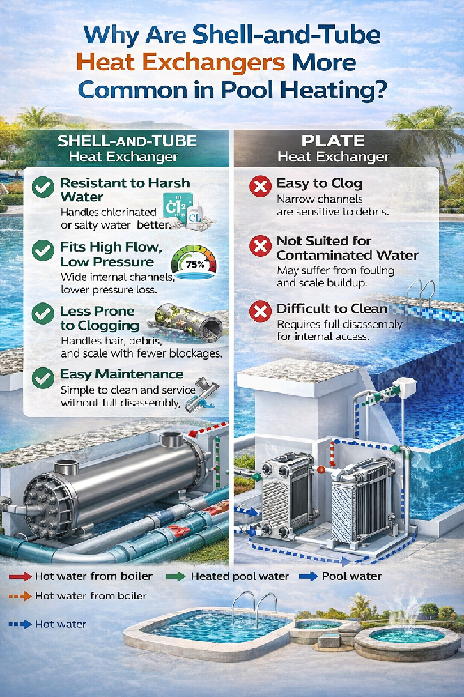 Why Shell-and-Tube Heat Exchangers Are More Common Than Plate Heat Exchangers in Pool Heating System