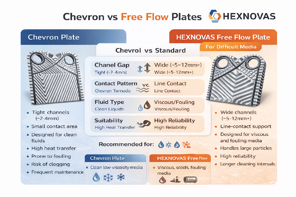 Free Flow Plate Heat Exchanger